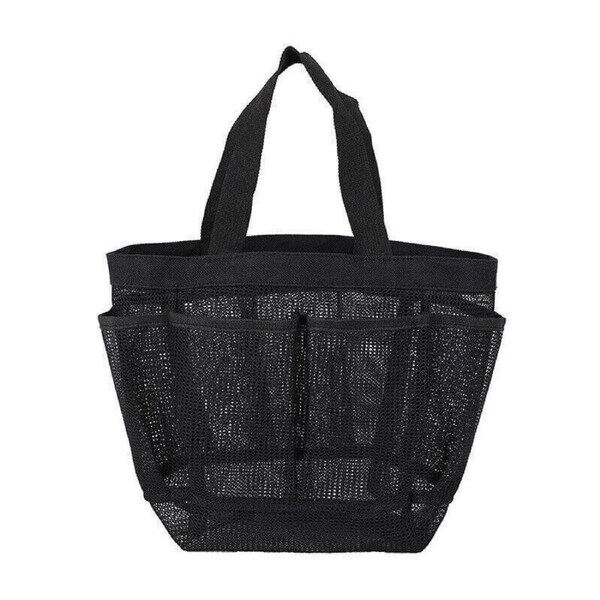 Portable Mesh Shower Caddy Bag with 8 Pockets Bathroom Tote for Gym Travel Beach
