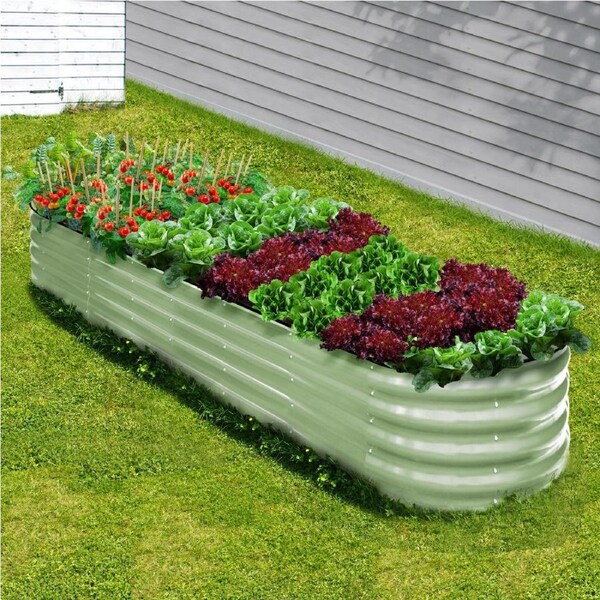 Livsip Garden Bed 320x80x42cm Planter Box Raised Container Galvanised Green