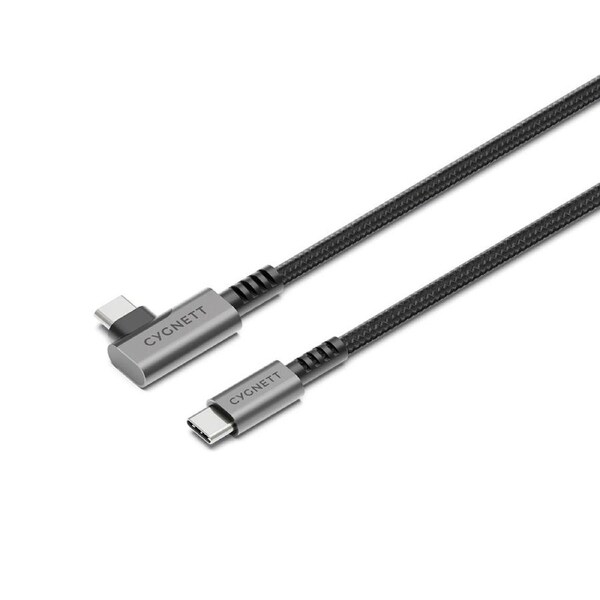 Cygnett - Unite Right-Angle 1m USB-C to USB-C (3.1) Cable - Black