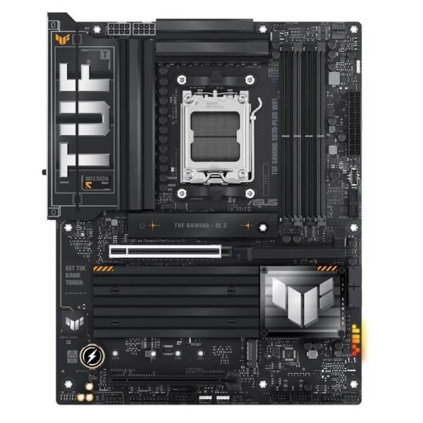 ASUS AMD TUF GAMING X870-PLUS WIFI (AM5) ATX Motherboard 4x DDR5 198GB, 1x PCIe 5.0 x16 slot, 4 x M.2 slots, 2x SATA, Wi-Fi 7, 1 x HDMI