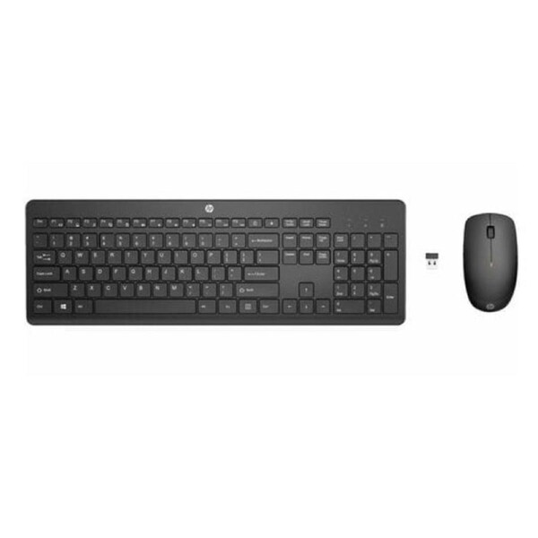 HP 235 USB Wireless Keyboard & Mouse Combo Reduced-sized & Low-Profile Quiet Keys Easy Cleaning Plug & Play for Notebook Desktop