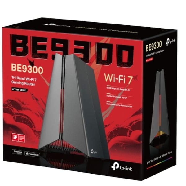 TP-Link Archer GE550 BE9300 Tri-Band Wi-Fi 7 Gaming Router (WIFI7) 574 Mbps at 2.4 GHz + 2882 Mbps at 5 GHz + 5764 Mbps at 6 GHz,