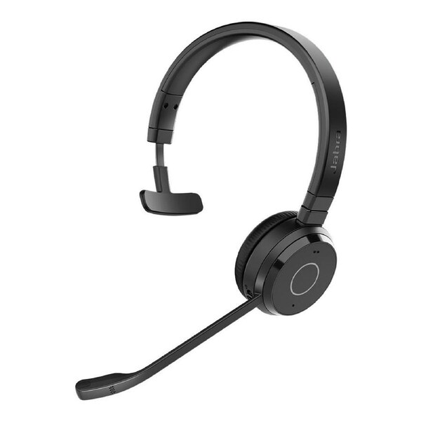 Jabra Evolve 65 TE Mono Teams Bluetooth Headset, Link 390a, 16-hour battery life, 30-metre wireless range, Passive Noise Cancellation, BusyLight