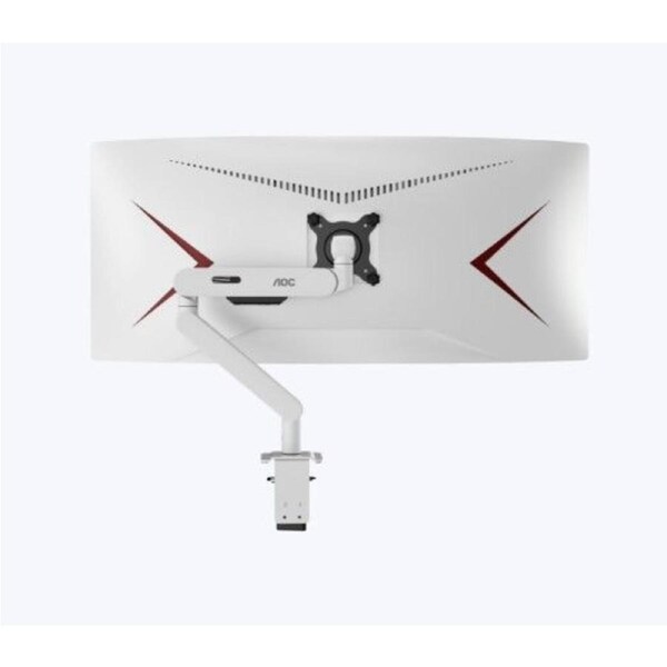 AOC AM402W White Desk-mount Monitor Arm aluminum Alloy Structure. Mechanical Spring. Full Range Motion 17-34' up to 9KG VESA 100 and 75mm
