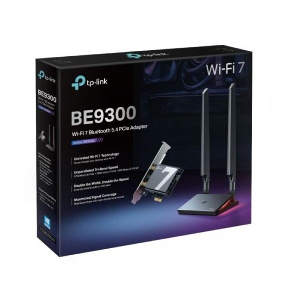 TP-Link Archer TBE550E BE9300 Wi-Fi 7 Bluetooth 5.4 PCIe Adapter, 6GHz@5760 Mbps, 5GHz@2880 Mbps, 2.4GHz@688 Mbps (wifi7) (NIC)