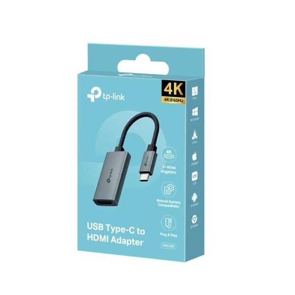 TP-Link UA520C USB Type-C to HDMI Adapter, ? USB-C Connector? HDMI 4K 60Hz Port, Plug and Play, Fast Heat Dissipation, Flexible and Durable