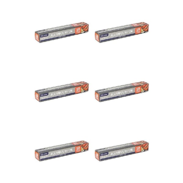 6PK Topchef Aluminum Foil Home/Kitchen Food Wrapper Roll Disposable Sealer 10m
