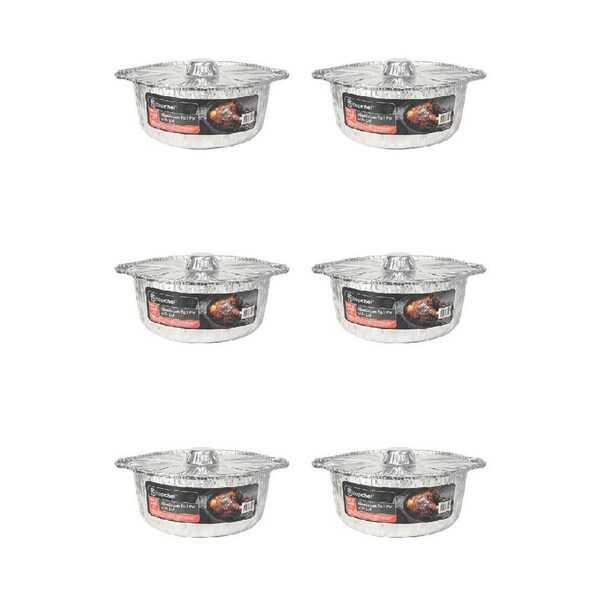 6PK Topchef Aluminum Foil Pot Home/Kitchen Food Storage BBQ/Oven w/ Lid 29cm