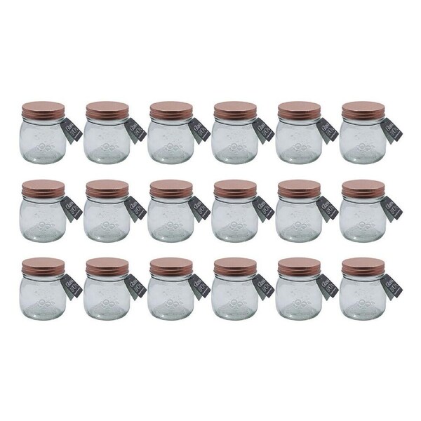 18PK Glass & Co Olivia Glass Preserve Jar Container Home Decor Rose Gold 250ml