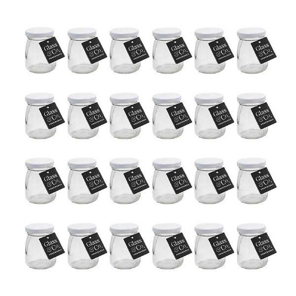 24PK The Styled Room Cleo Milk Glass Jar Container Assort Black/Gold/White 100ml