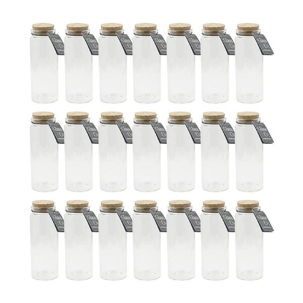 18PK Glass & Co Courtney Glass Jar Herb/Tea Container w/ Cork Lid Clear 165ml