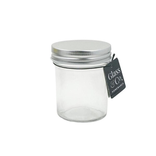 36PK Glass & Co Cleo Glass Jar Kitchen Food Container Assorted Silver/Gold 200ml