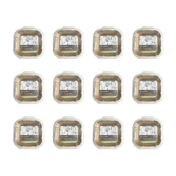 240pc Topchef Square Air Fryer Basket Liner Baking/Cooking Mat Brown 16cm