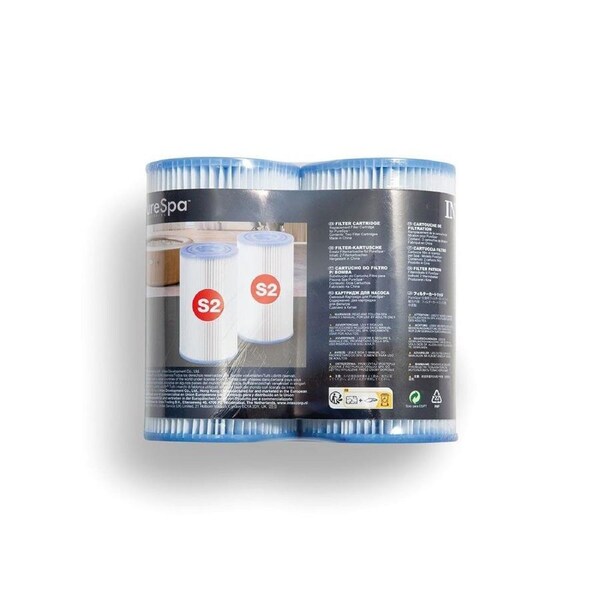 2pc Intex Filter Cartridge S2 For Spa Shrink Wrap W/ Litho Twin Pack Set