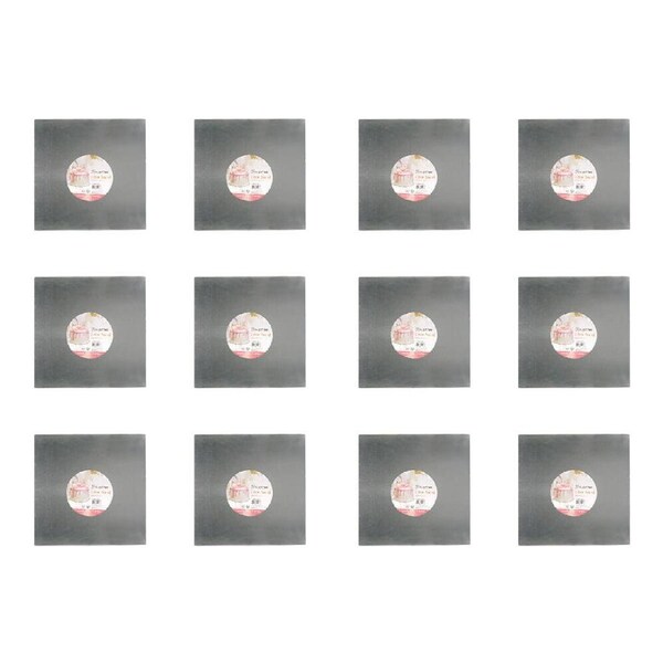 12PK Topchef Square Cake Board/Base Kitchen Baking Pastry Accessory Grey 35cm