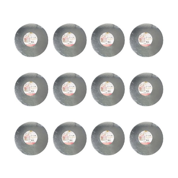 12PK Topchef Round Cake Board/Base Home Baking Pastry Accessory Grey 35cm