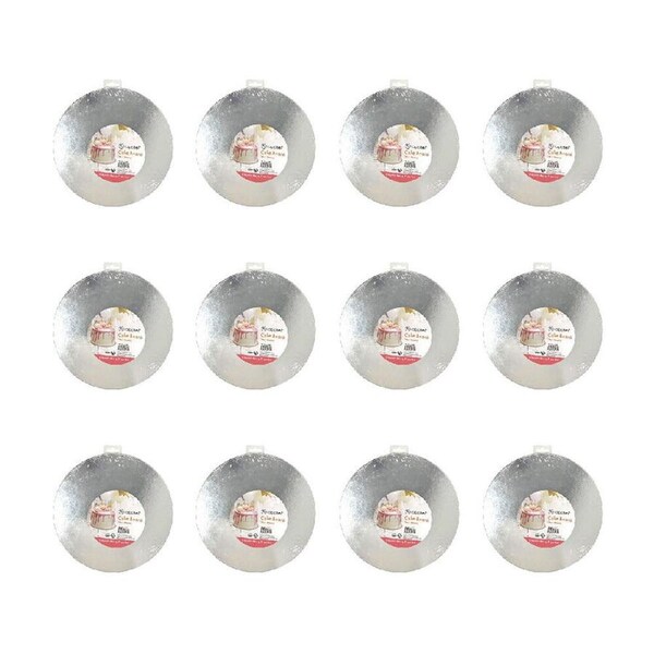12PK Topchef Round Cake Board/Base Home Baking Pastry Accessory Grey 30cm