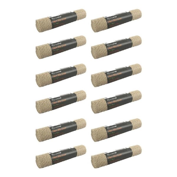 12PK Topchef Non Slip Drawer/Cabinet Liner 30x150cm Waterproof Shelf Mat Brown