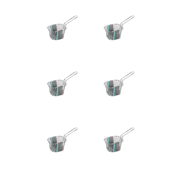 6PK Topchef Stainless Steel Mini Chip Serving Food Basket Snack Serving Tray