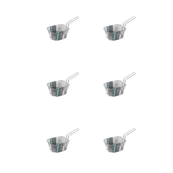 6PK Topchef Stainless Steel Chip Serving Basket 14.5x10cm Snack Serving Tray