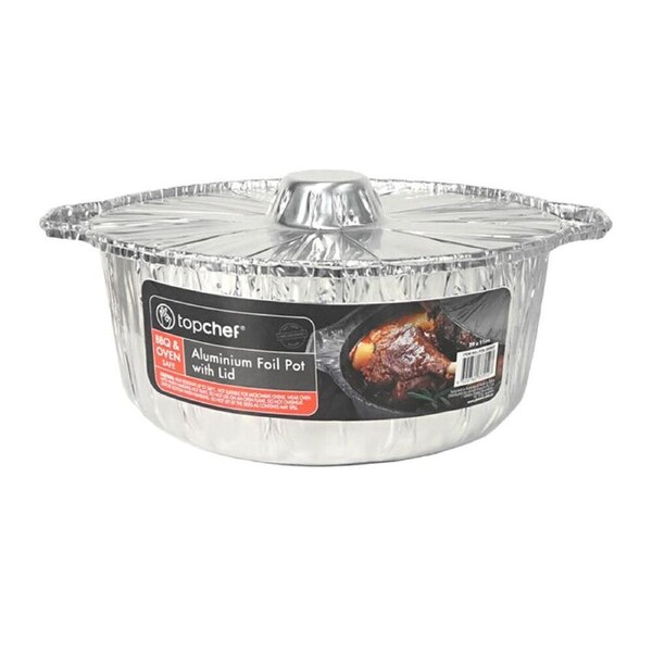 12PK Topchef Aluminum Foil Pot Home/Kitchen Food Storage BBQ/Oven w/ Lid 29cm