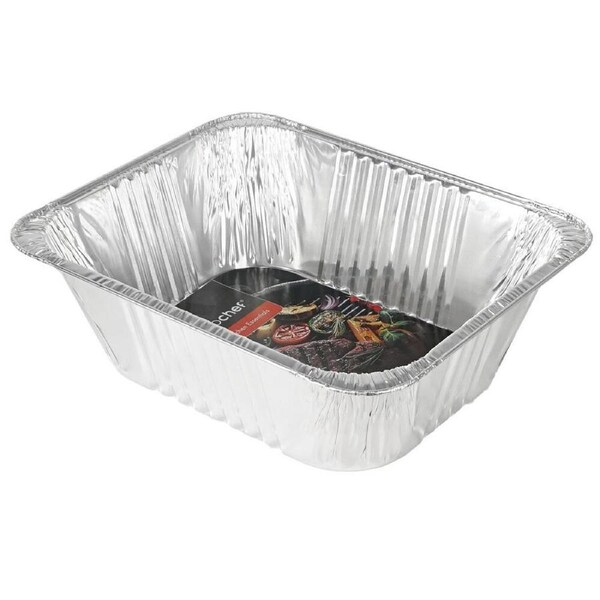 48PK Topchef Large Rectangle Deep Aluminium Foil BBQ Food Serving Tray 32x26cm