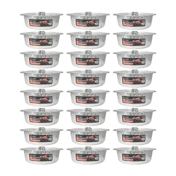 24PK Topchef Aluminum Foil Pot Home/Kitchen Food Storage BBQ/Oven w/ Lid 39cm