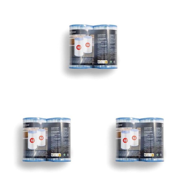 6pc Intex Filter Cartridge S2 For Spa Shrink Wrap W/ Litho Twin Pack Set