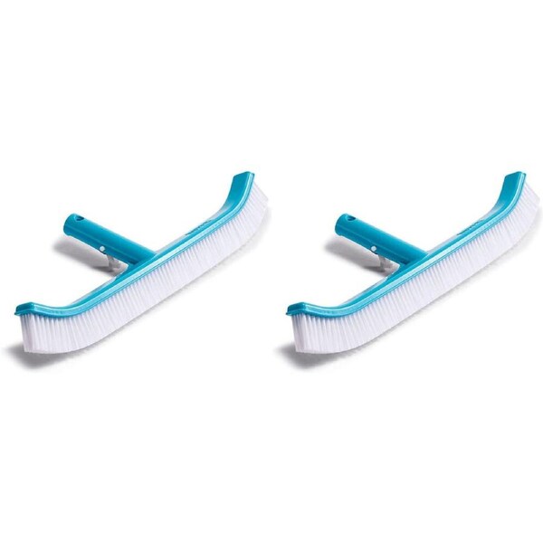 2PK Intex 16" Curved Outdoor Pool Wall Cleaning/Maintenance Brush 43x8x16cm