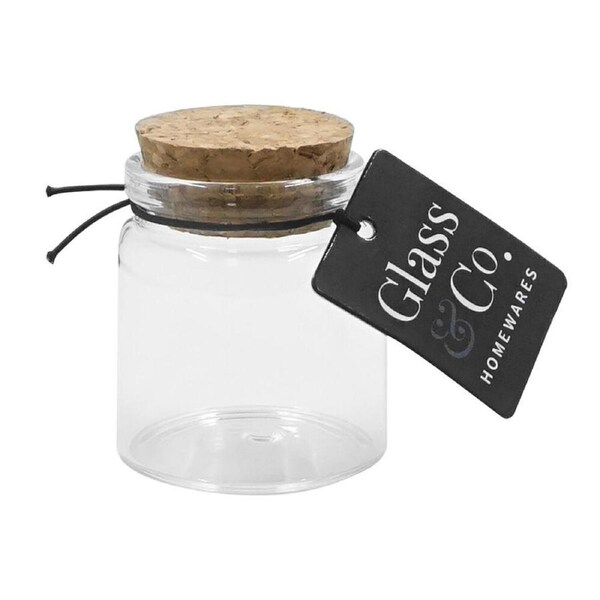 48PK Glass & Co Courtney Glass Jar Food Container w/ Cork Lid Clear 65ml