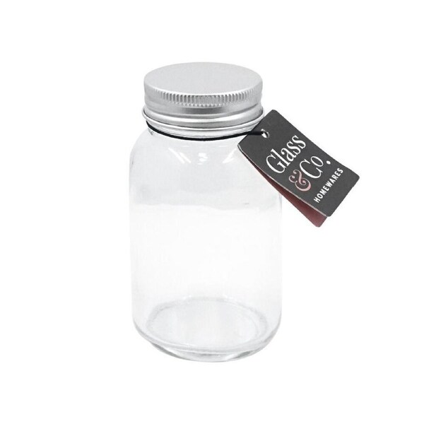 48PK Glass & Co Juno Spice Glass Jar w/ Stainless Steel Lid Clear 160ml