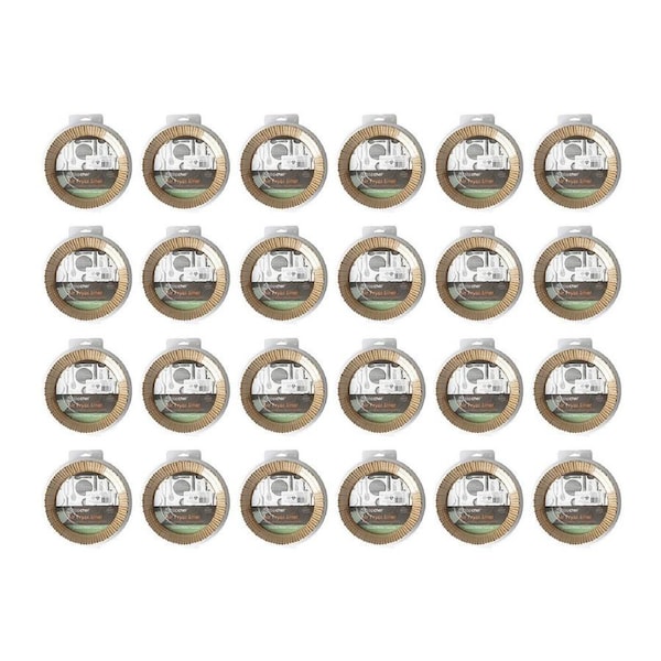 48pc Topchef Round Air Fryer Basket Liner Baking/Cooking Tray Mat Brown 20cm