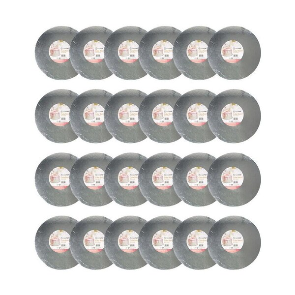 24PK Topchef Round Cake Board/Base Home Baking Pastry Accessory Grey 35cm