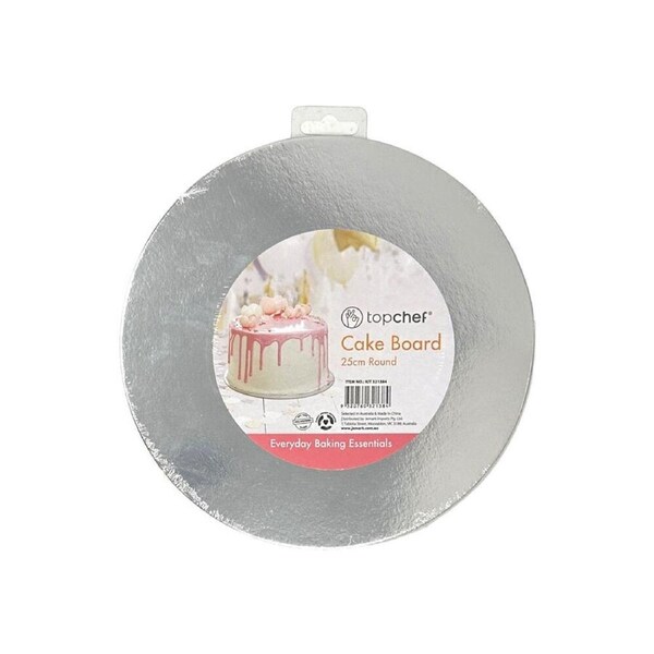 48PK Topchef Round Cake Board/Base Home Baking Pastry Accessory Grey 25cm