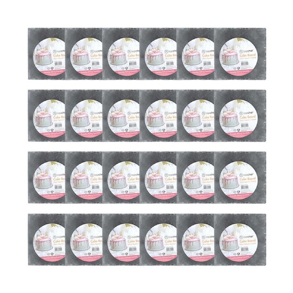 48pc Topchef Square Cake Board/Base Kitchen Baking Pastry Accessory Grey 20cm