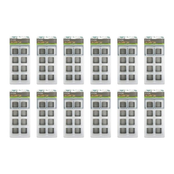 12PK Topchef Jumbo Flexible Ice Cube Mold Tray Soft Base Ice Cube Maker White