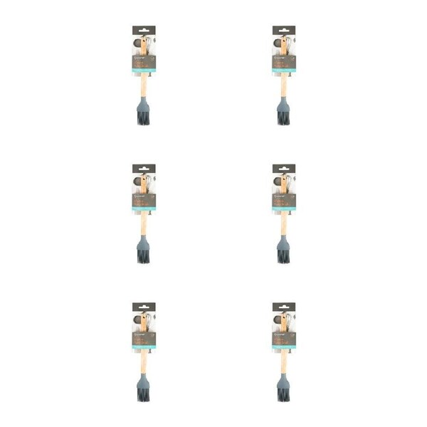 6PK Topchef Non Stick Silicone Pastry Basting Brush w/ Wood Handle Baking Tool