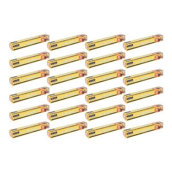 24PK Topchef Cling Wrap 30m Roll Food Storage Preservation Plastic Film Wrap