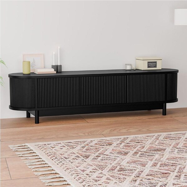 ALFORDSON Entertainment Unit TV Cabinet Stand 160cm Black