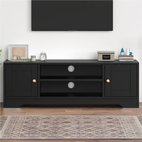 ALFORDSON 120cm TV Cabinet Entertainment Unit Stand Hamptons Black