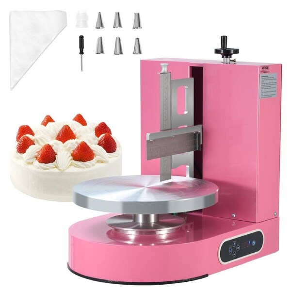 Cake Decorating Machine Cake Frosting Spreading for 4" to 12" Cake Pink