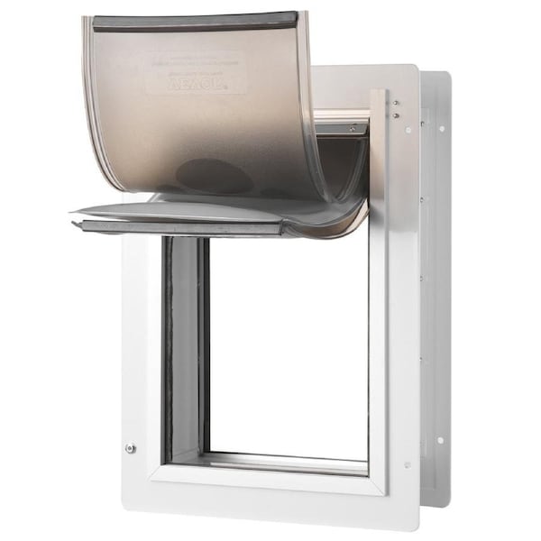 Pet Door for Wall with Lock and&nbsp;3 Magnetic Flap System Metal Frame Small