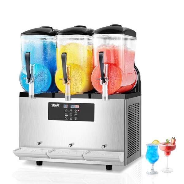 12Lx3 Tank Commercial Slushy Machine Margarita Smoothie Frozen Drink Maker