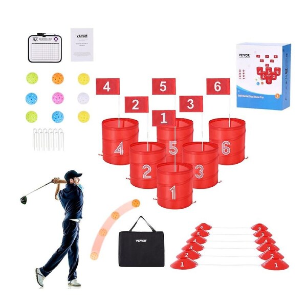 Backyard Golf Game 6 Hole Portable Bucket Golf Game for Kids and Adults