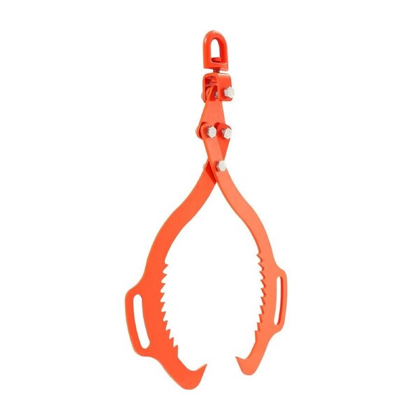 28in Log Lifting Tongs 2 Claw Solid Steel Log Grapple Swivel Log Lifter