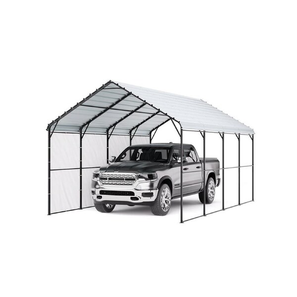 12' x 20' Metal Carport Heavy Duty Outdoor Car Shelter Garage for Boats