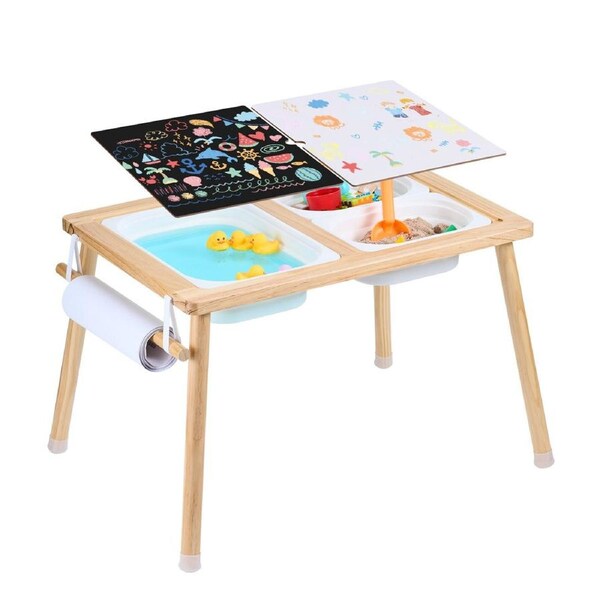 Kids Sensory Table Sand Water Play Table with 1 Paper Roll 3 Storage Bins
