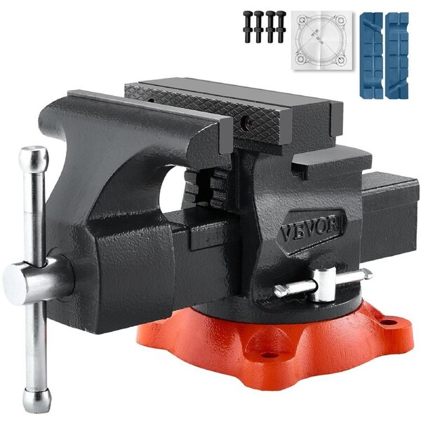140 mm Bench Vise Multipurpose Heavy Duty Ductile Iron Swivel Locking Base