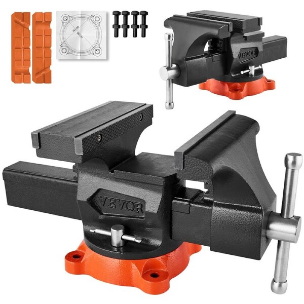 203 mm Bench Vise Multipurpose Heavy Duty Ductile Iron Swivel Locking Base