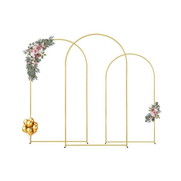 Metal Arch Backdrop Stand Set of 3 Stand with Case Connection for Wedding